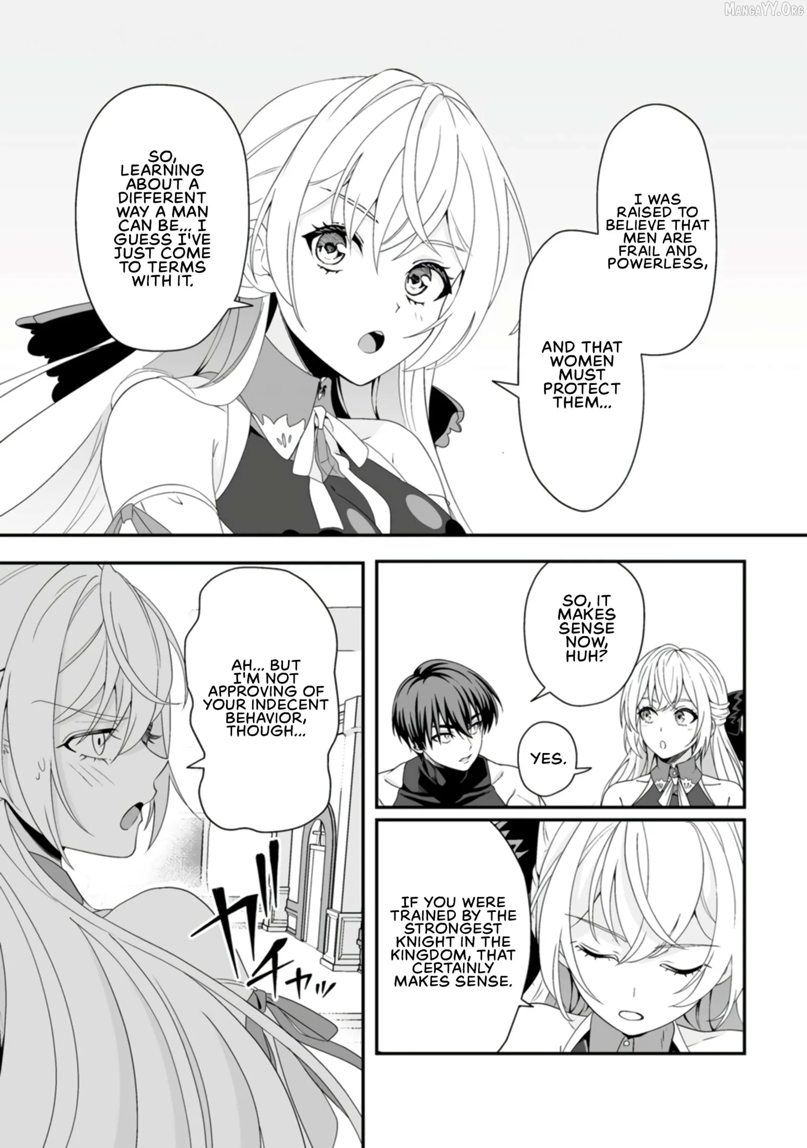 Teisou Gyakuten Sekai De Yuiitsu No Otoko Kishi No Ore, Onna Kishi Gakuen Ni Nyuugaku Shitara Nazeka Eiyou Atsukai Sareta ~Zetsurin Skill De Harem Musou~ Chapter 4 page 23