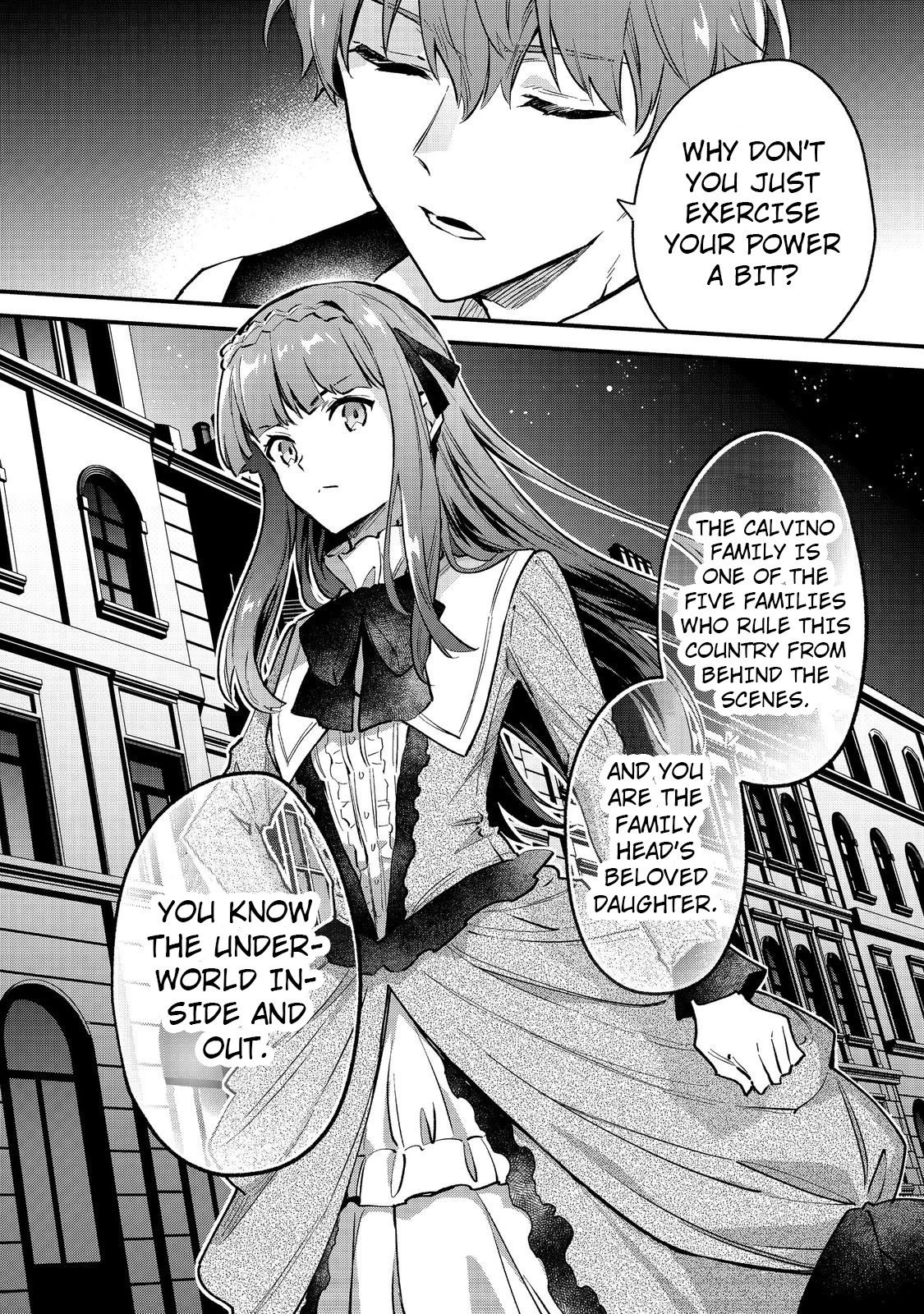 The Beloved Daughter of a Crime Family Was Reincarnated as the Daughter of a Gangster in an Otome Game Chapter 1 page 13