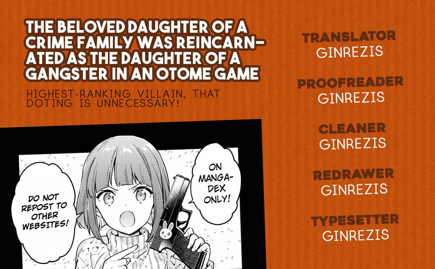 The Beloved Daughter of a Crime Family Was Reincarnated as the Daughter of a Gangster in an Otome Game Chapter 5 page 34