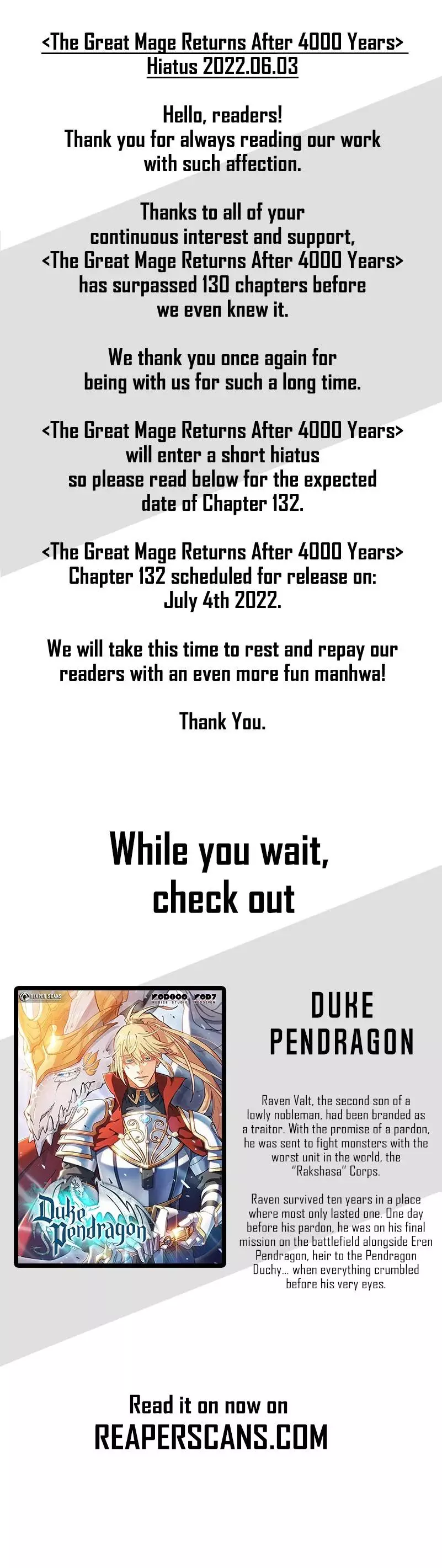 The Great Mage Returns After 4000 Years Chapter 131.5 page 1
