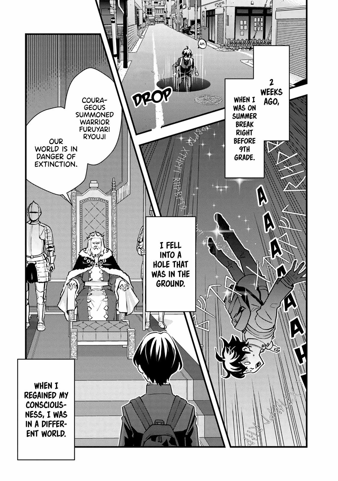 The hero returns from another world, becomes an influencer, and earns money in the real world, where dungeons have appeared! Chapter 1 page 6