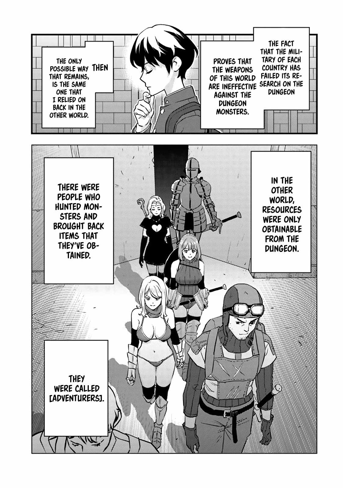 The hero returns from another world, becomes an influencer, and earns money in the real world, where dungeons have appeared! Chapter 1 page 63