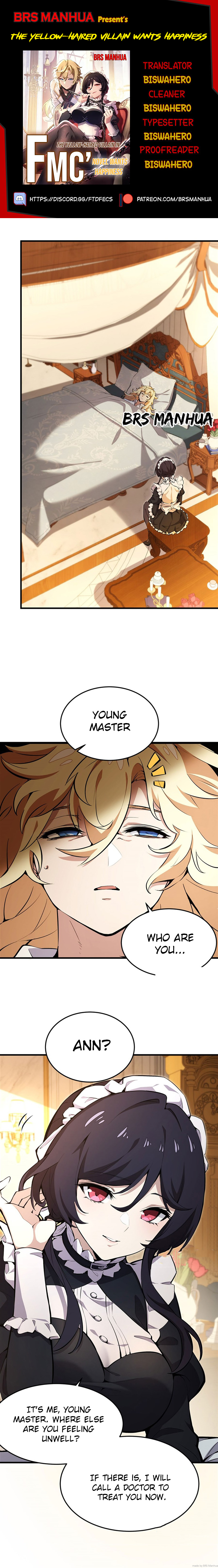 The Yellow-haired Villain in Female Main Character's Novel wants Happiness Chapter 11 page 1