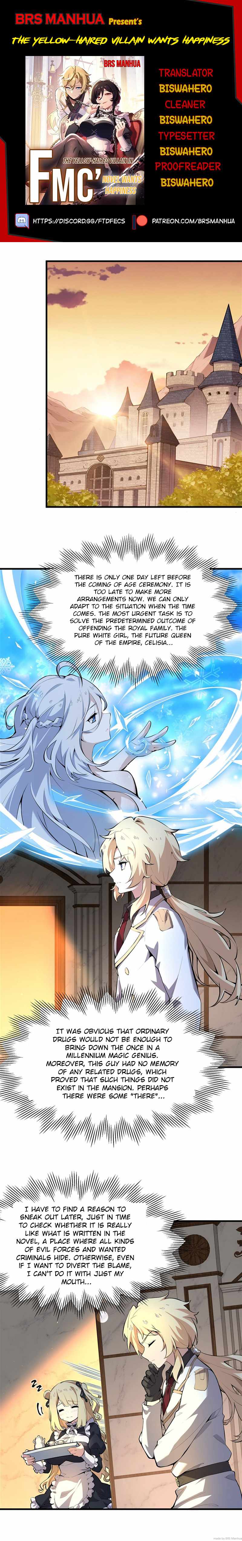 The Yellow-haired Villain in Female Main Character's Novel wants Happiness Chapter 3 page 1