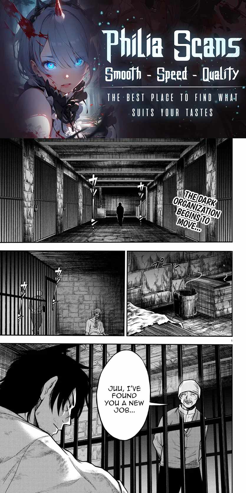 Yuusha Goroshi no Moto Ansatsusha. ~Mushoku no Ossan kara Hajimaru Second Life~ Chapter 1 page 1