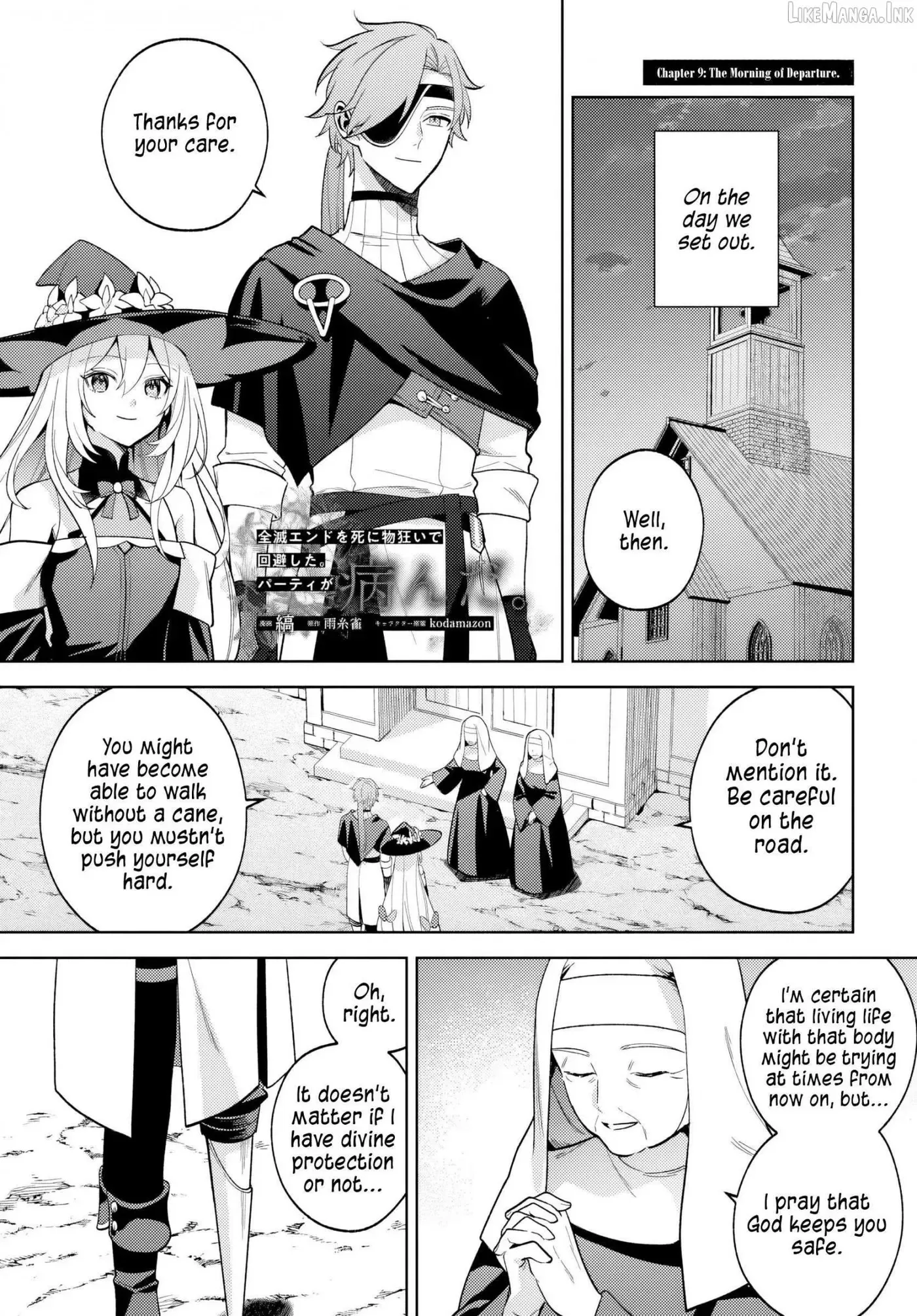 Zenmetsu End o Shi ni Monogurui de Kaihi shita. Party ga Yanda. Chapter 9 page 1